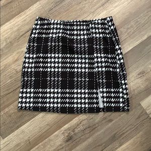 Plaid slit cut skirt